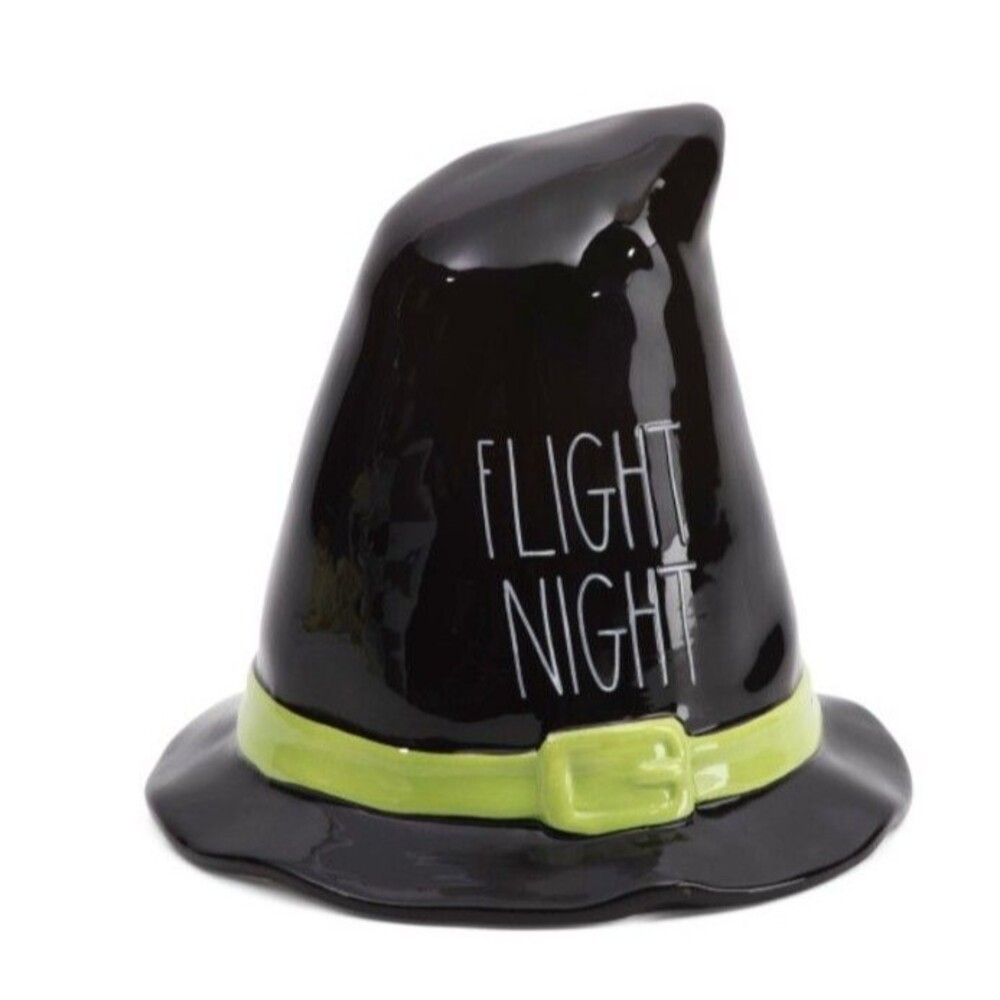 Rae Dunn "Flight Night" Ceramic Hat 7" Figure Halloween Witch